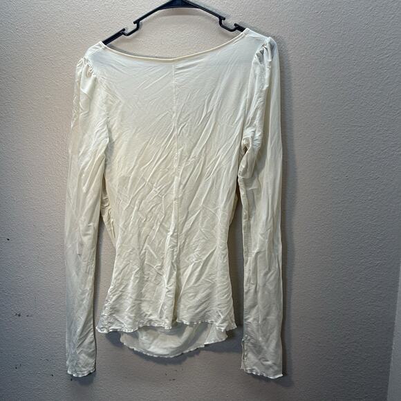Intimately Free People Wind Down Layering Top Ivory Cream Size L Square Neck - Picture 5 of 5